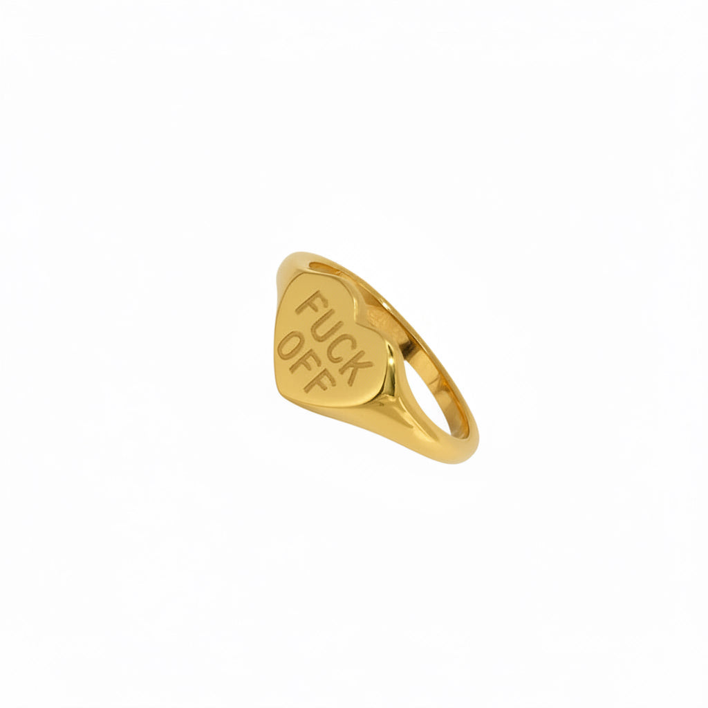 Bague gravée "fuck off"
