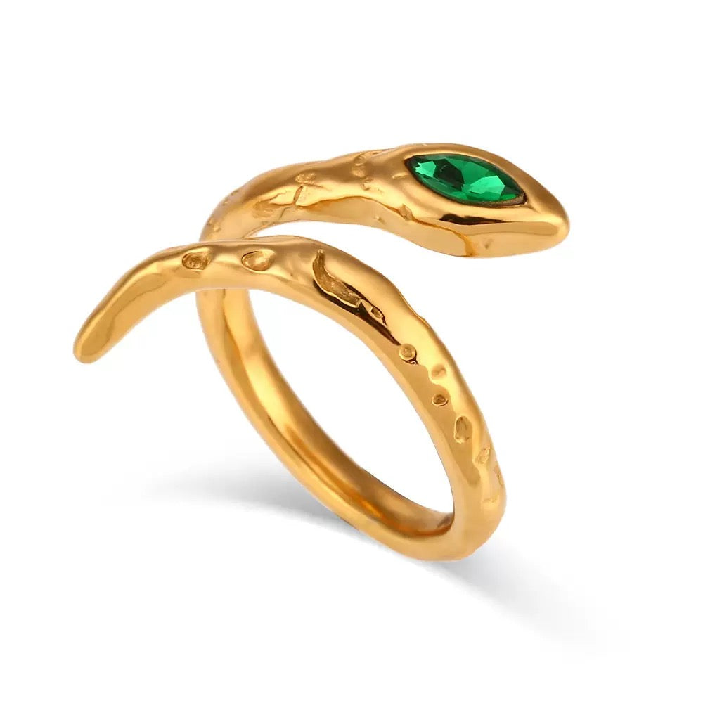 Bague en zircone snake