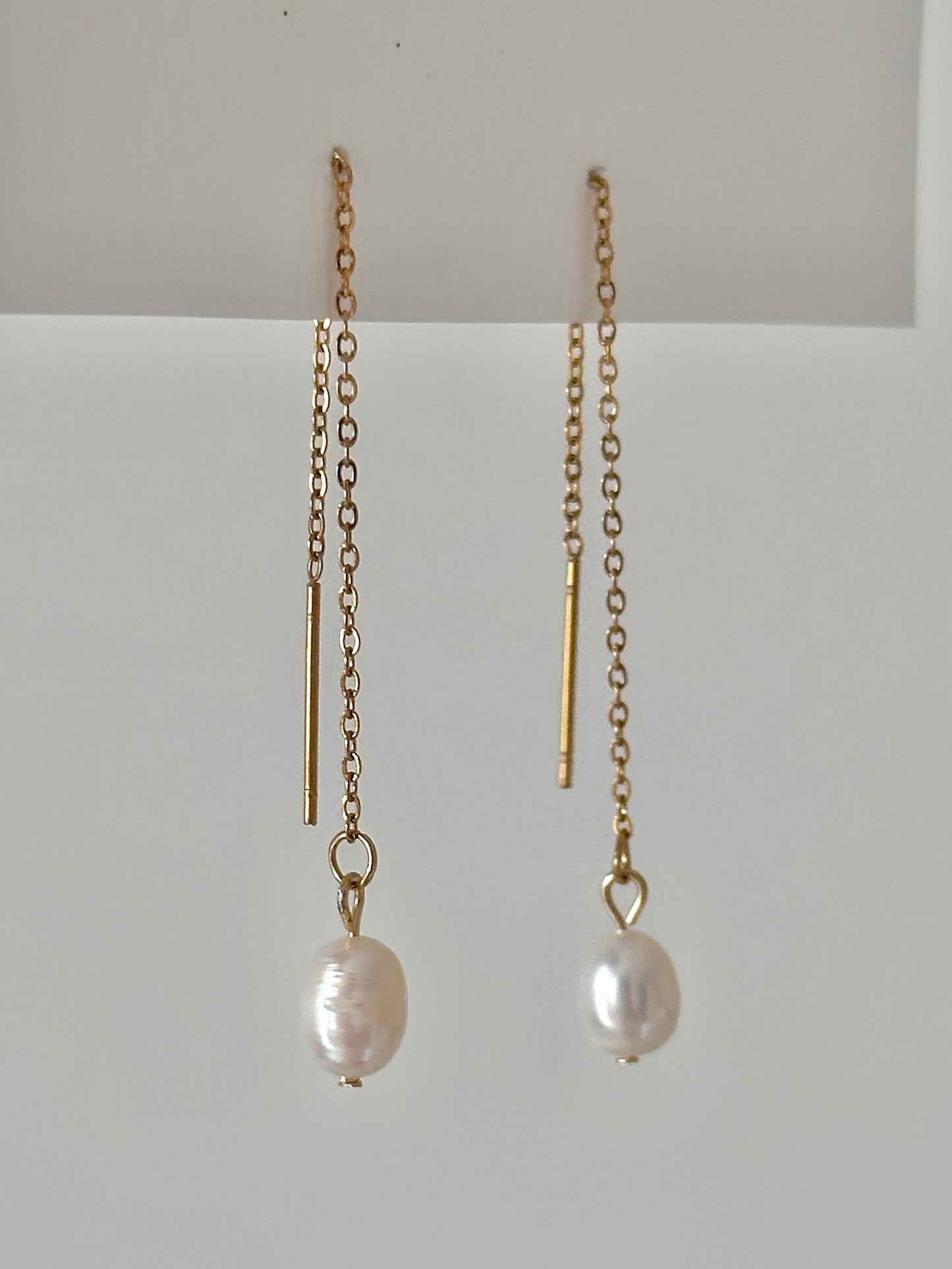 Boucles pendantes en acier inoxydable & perle naturelle