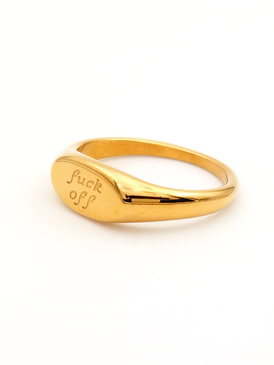 Bague gravée "fuck off"