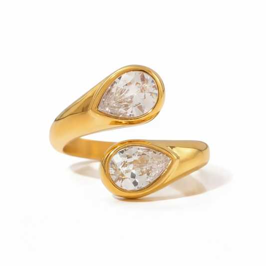 Bague ouverte en zircone