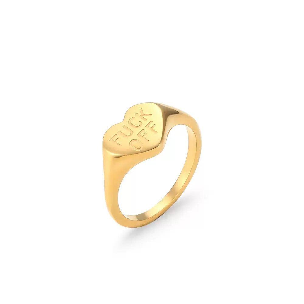Bague gravée "fuck off"
