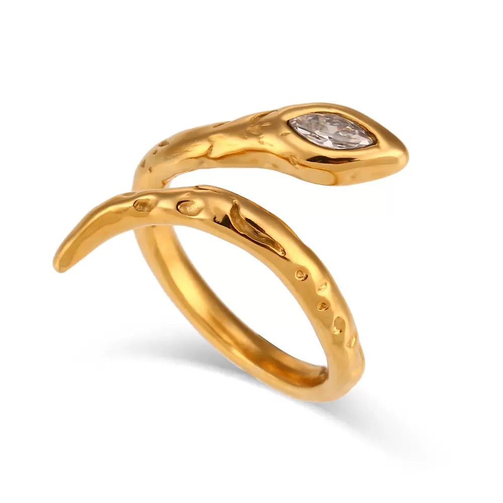 Bague en zircone snake