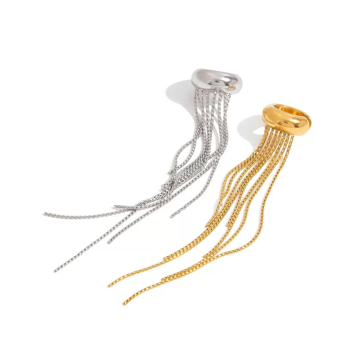 Ear Cuff à Franges en Acier Inoxydable