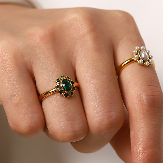 Bague Classique Verte